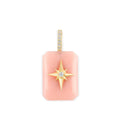 Kate Collins Emerald Cut Starburst Pendant Pink Opal