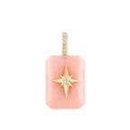 Kate Collins Emerald Cut Starburst Pendant Pink Opal