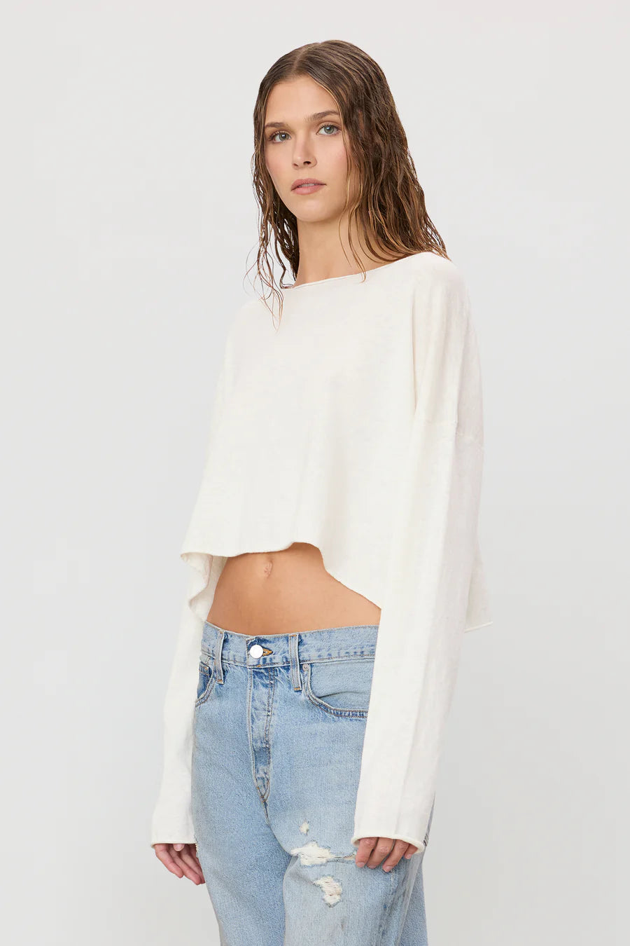 Eterne Cropped Boatneck Top