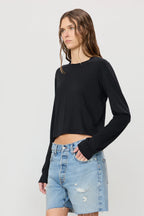 Eterne Long Sleeve Boxy Tee Black
