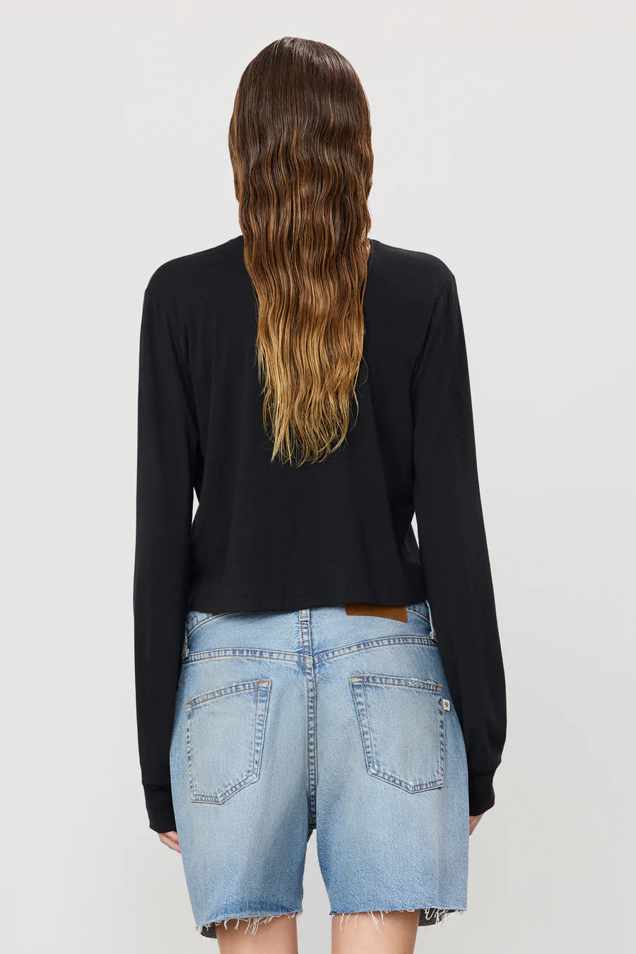 Eterne Long Sleeve Boxy Tee Black