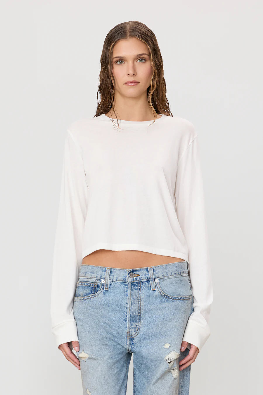 Eterne Long Sleeve Boxy Tee Ivory