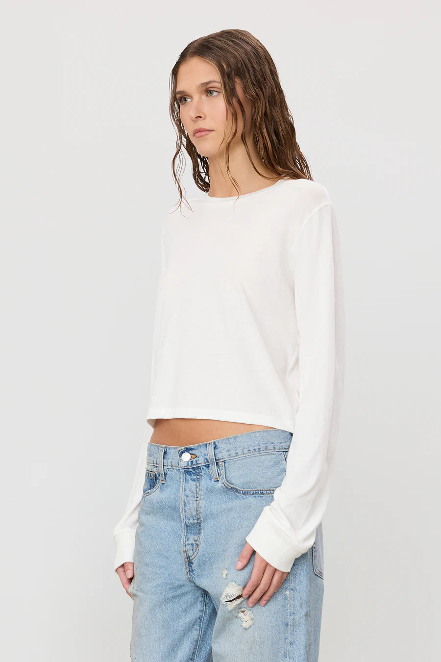 Eterne Long Sleeve Boxy Tee Ivory