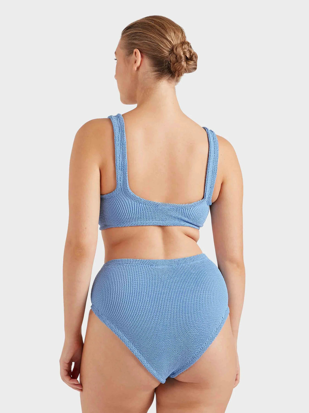 Hunza G Nadine Bikini with Tonal Hoop Cornflower