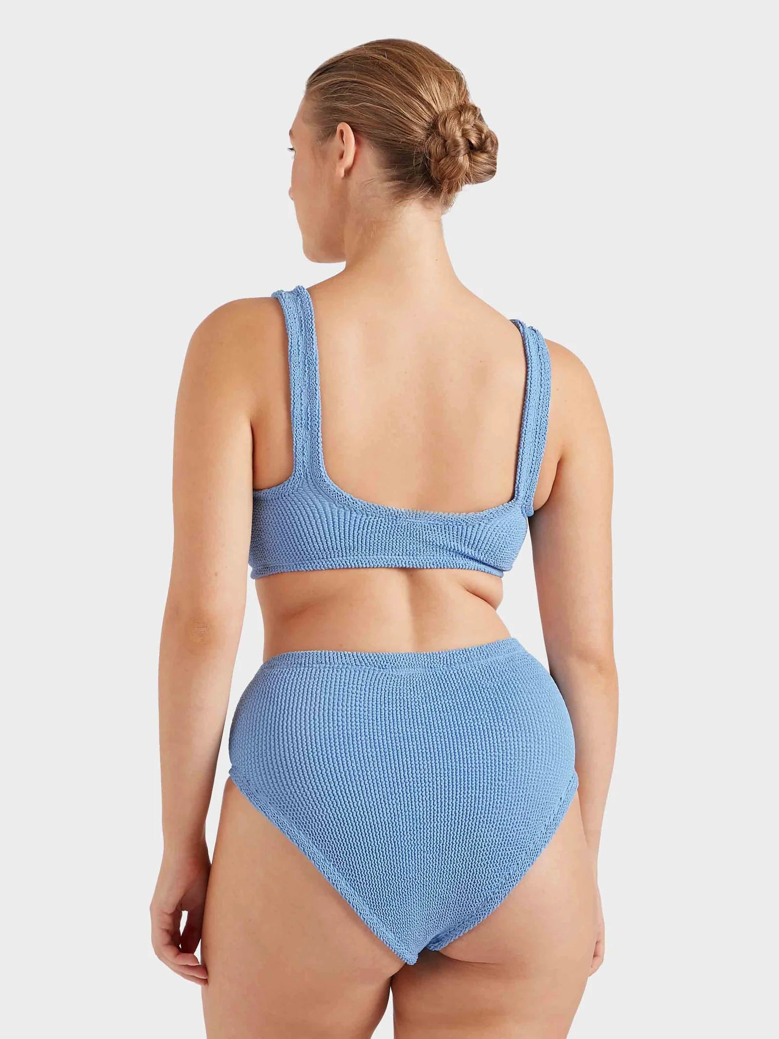 Hunza G Nadine Bikini with Tonal Hoop Cornflower