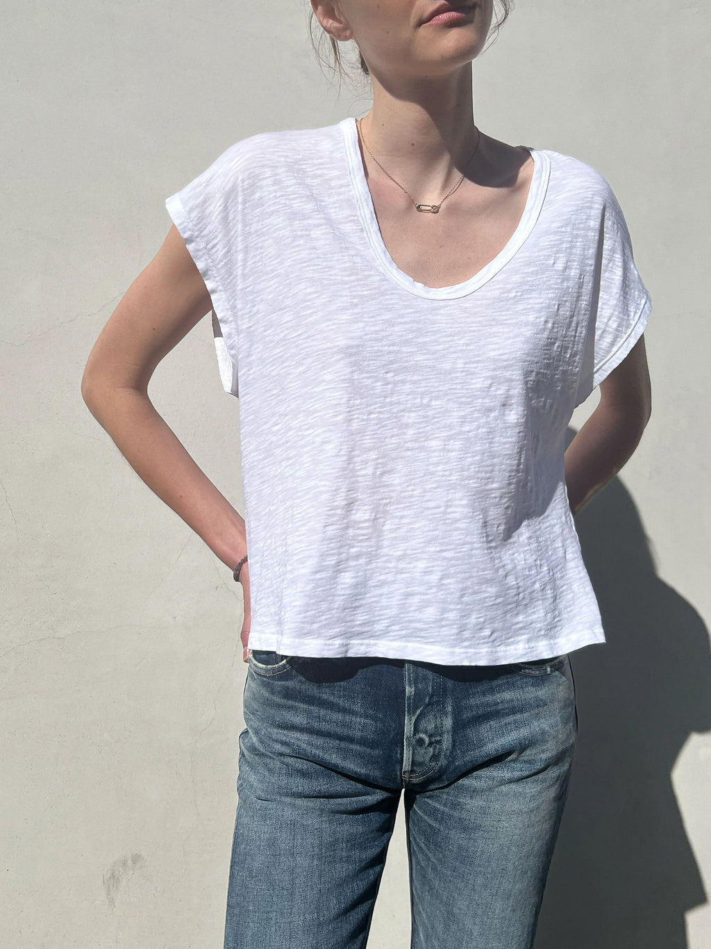 Pharaoh Lena Slouchy Scoop Neck Tee Supima Slub
