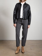 Ezra Pant In Wool Pinstripe
