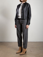 Ezra Pant In Wool Pinstripe