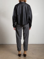Ezra Pant In Wool Pinstripe