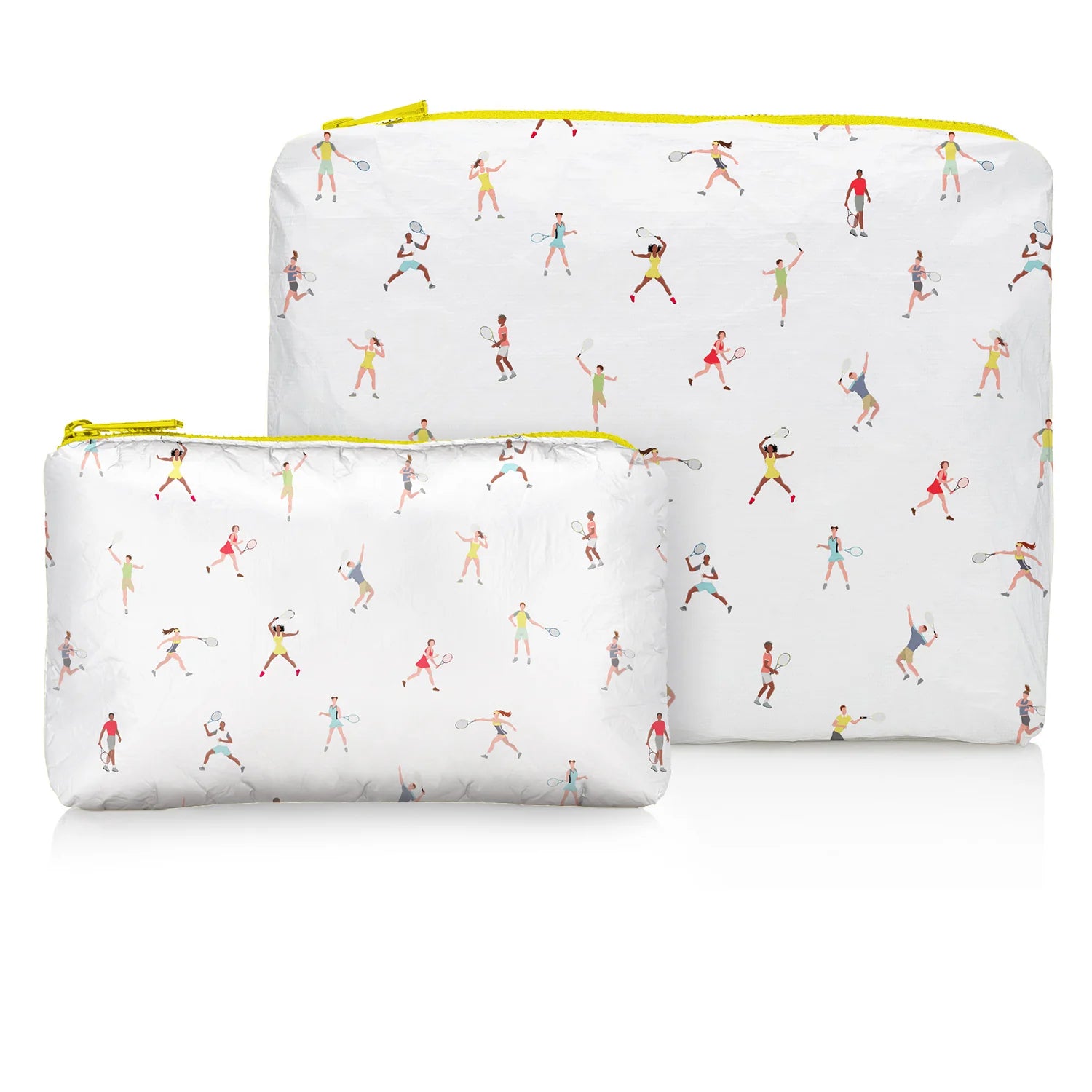 Hi,Love Set of Two Zipper Pouches Tennis Match