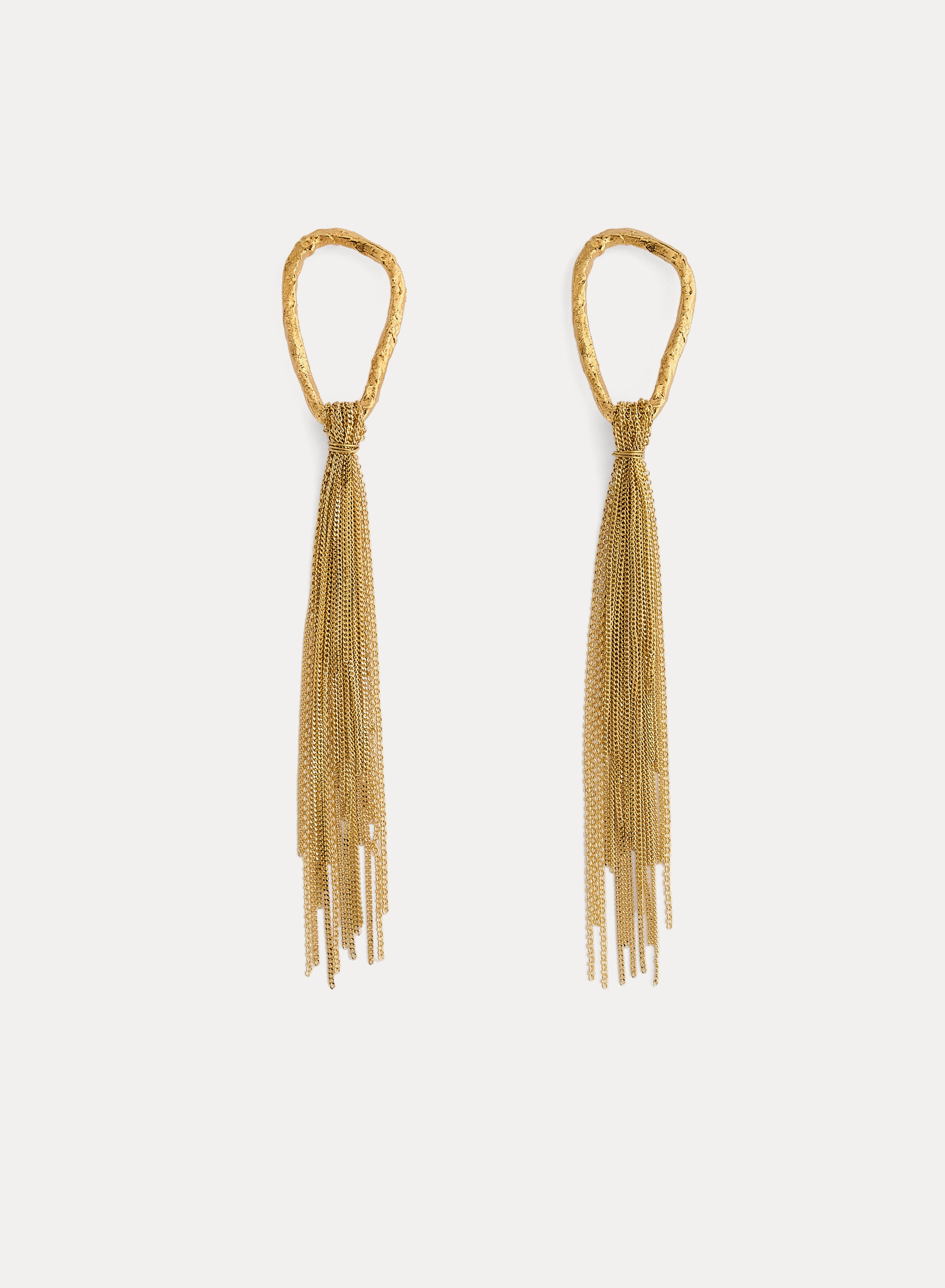 fringed sculpture earrings