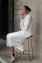 Luciee Philomena Shirt Dress in Ivory