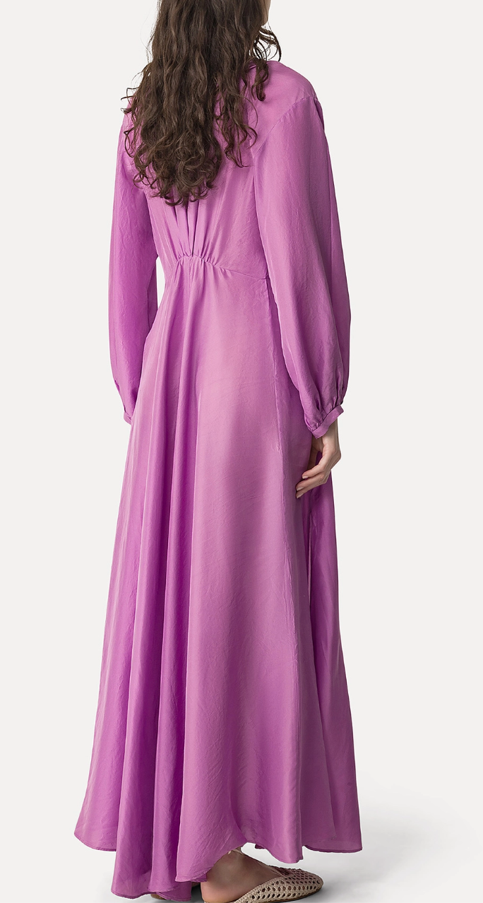 forte_forte Habotai Silk Long Sleeve Dress
