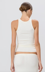Eterne Butter Rib High Neck Fitted Tank