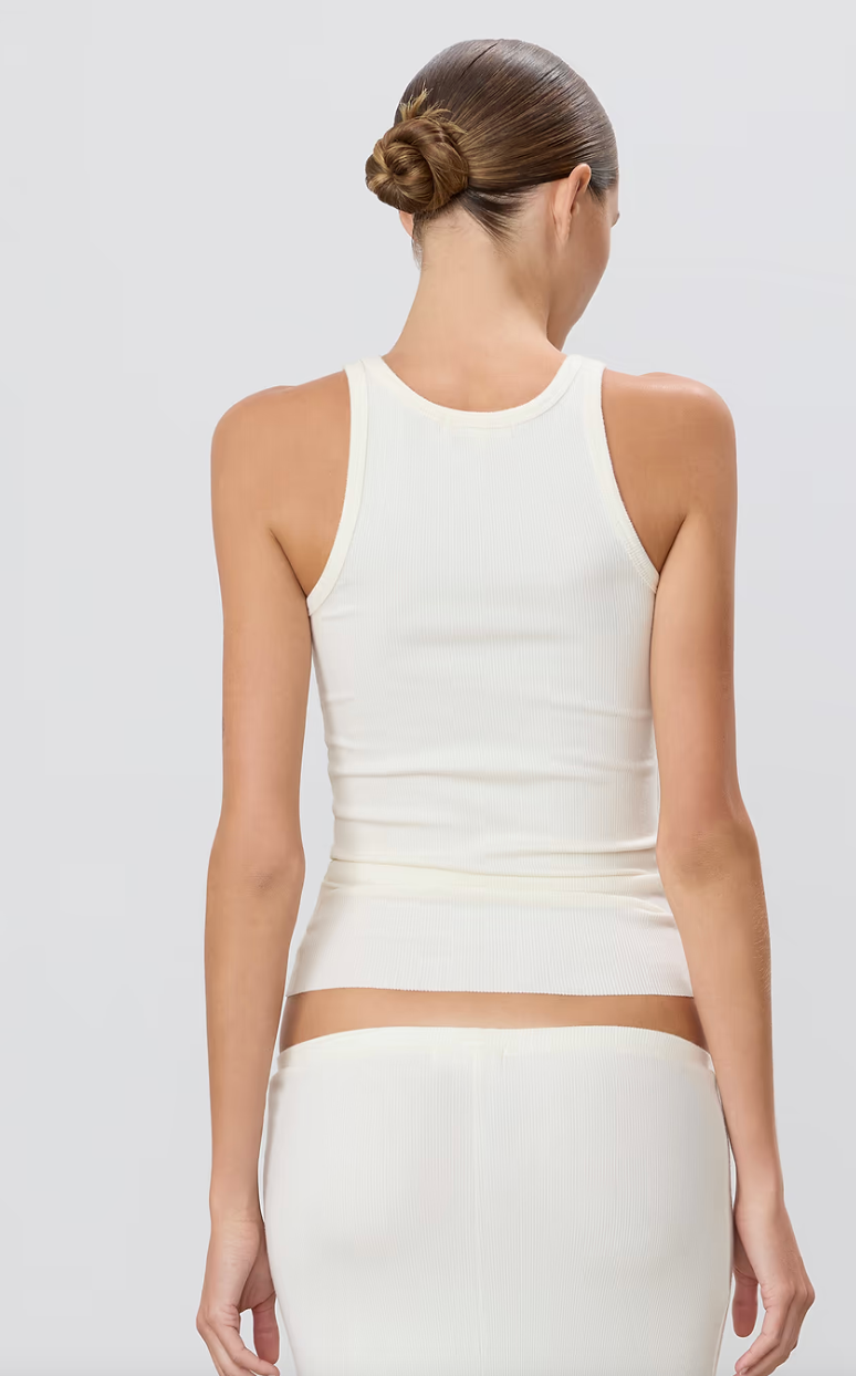 Eterne Butter Rib High Neck Fitted Tank