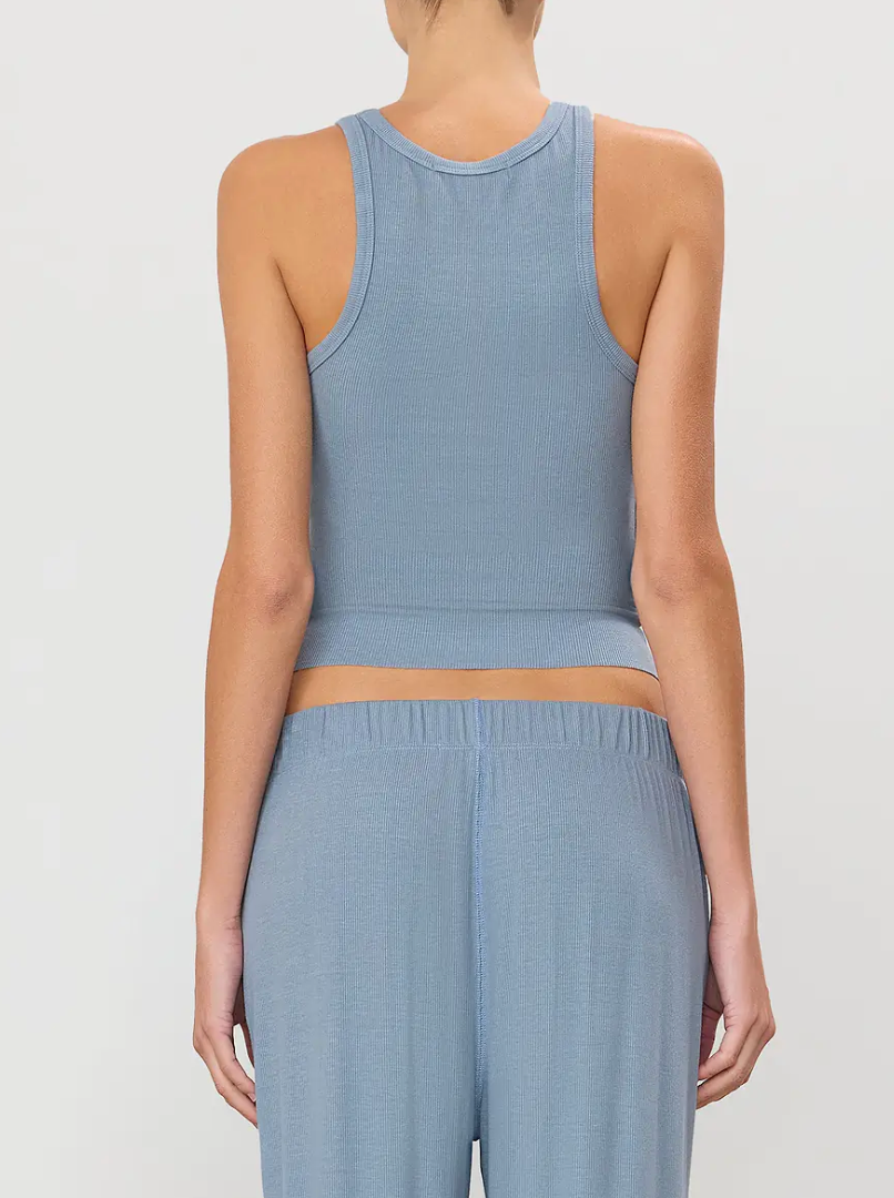 Eterne Butter Rib High Neck Fitted Tank
