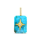 Kate Collins Emerald Cut Starburst Pendant Turquoise