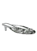 metal heel leather sabot