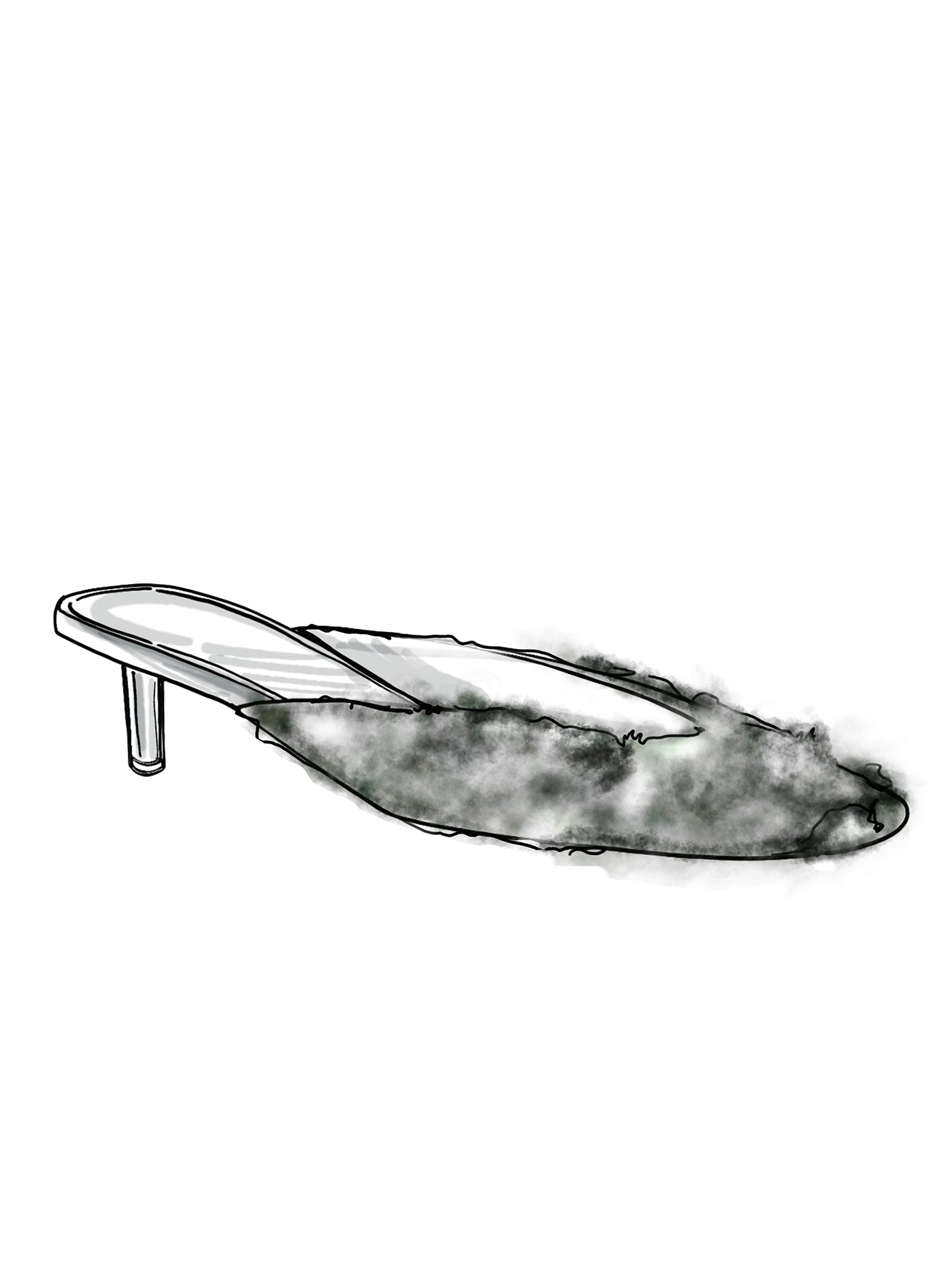 metal heel leather sabot