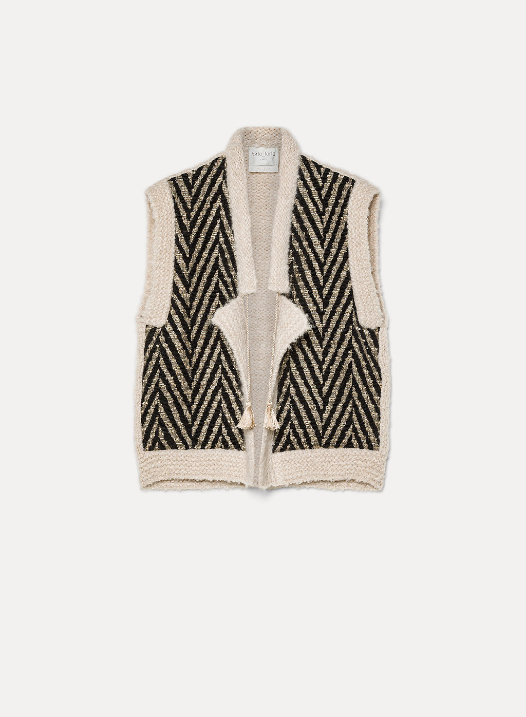 chevron jacquard mix knit vest