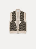 chevron jacquard mix knit vest