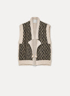 chevron jacquard mix knit vest