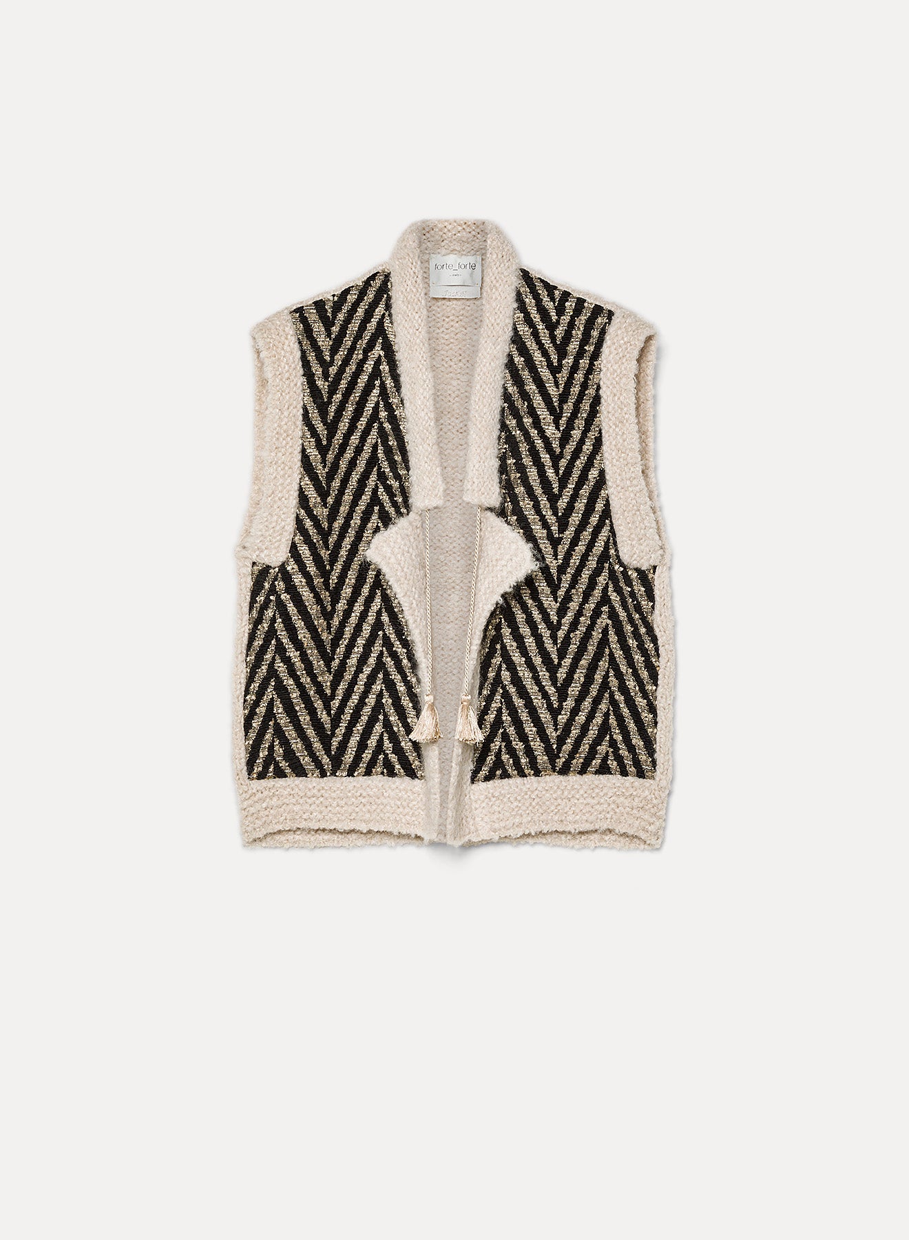 chevron jacquard mix knit vest