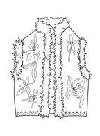 "the lotus"chenille jacquard vest eco fur details