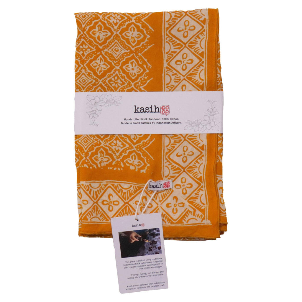 Kasih Large 39" Hand Dyed Batik Bandana, 100% Soft Cotton