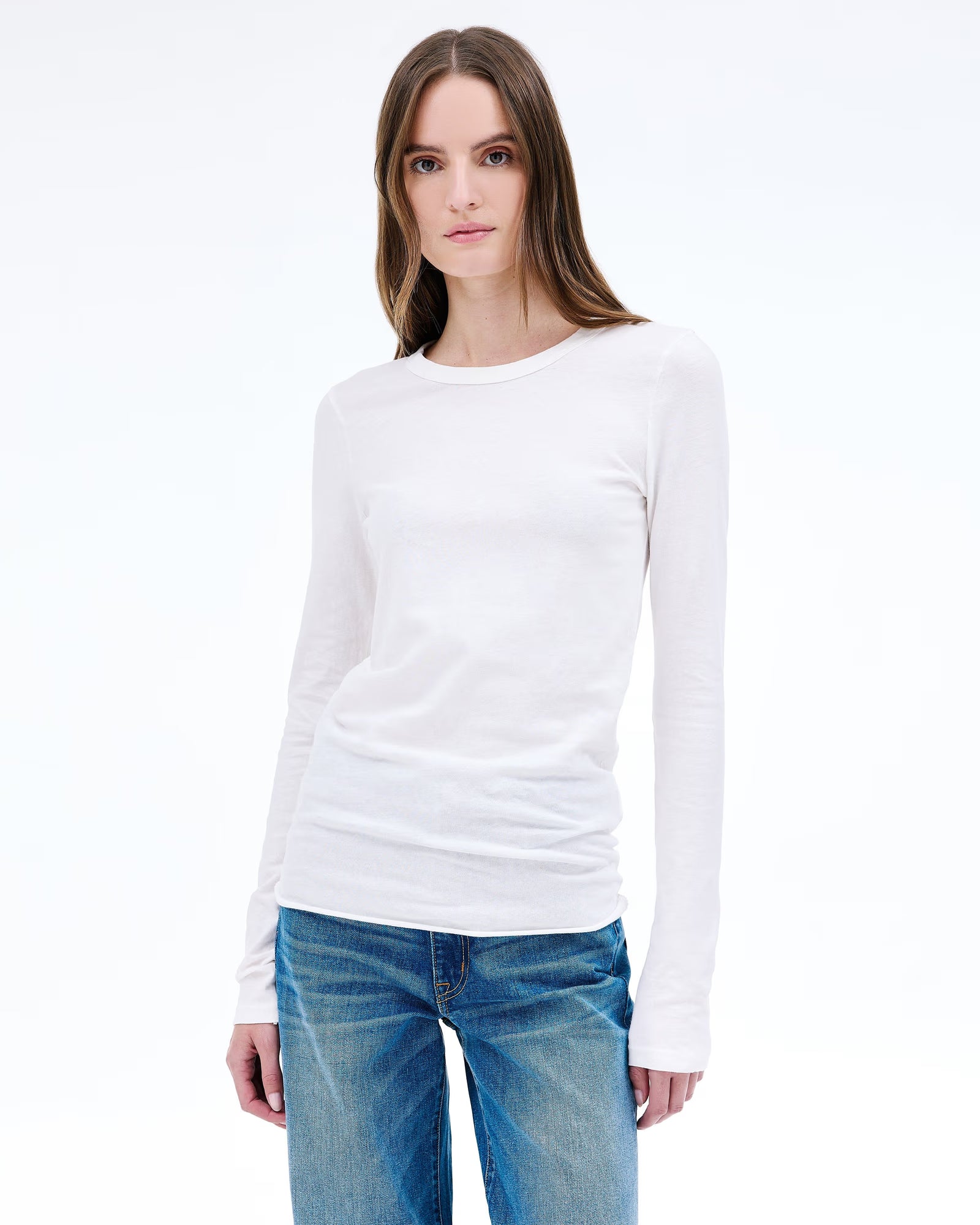 SLVRLAKE Simple Long Sleeve Tee Natural White