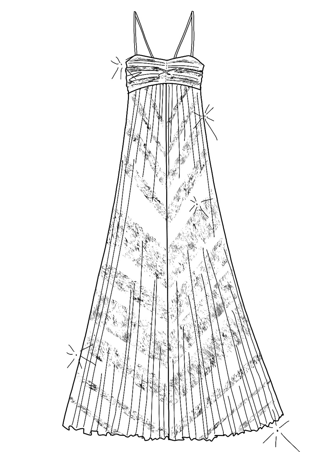 rising sun soleil plisse' dress
