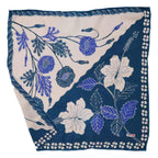 Full Hand Drawn Batik Tulis Bandana Authentic, 21", 100% Soft Cotton, Hibiscus Poppy Flowers , Pagi Sore