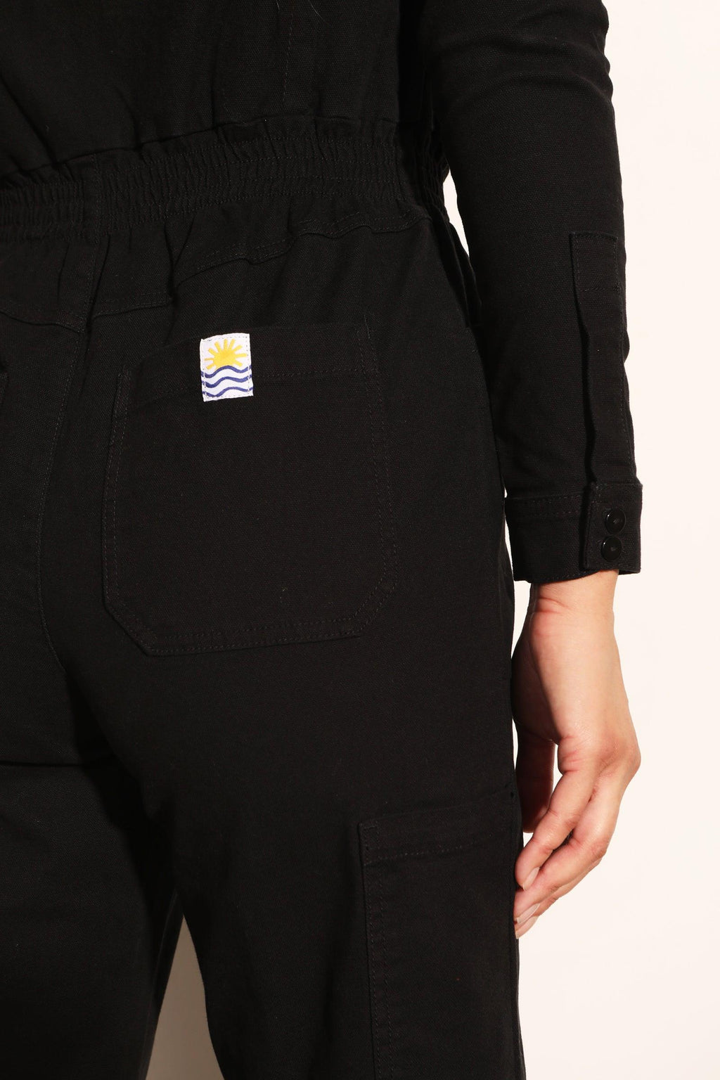 Danny Stretch Canvas Boilersuit Black