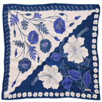 Full Hand Drawn Batik Tulis Bandana Authentic, 21", 100% Soft Cotton, Hibiscus Poppy Flowers , Pagi Sore