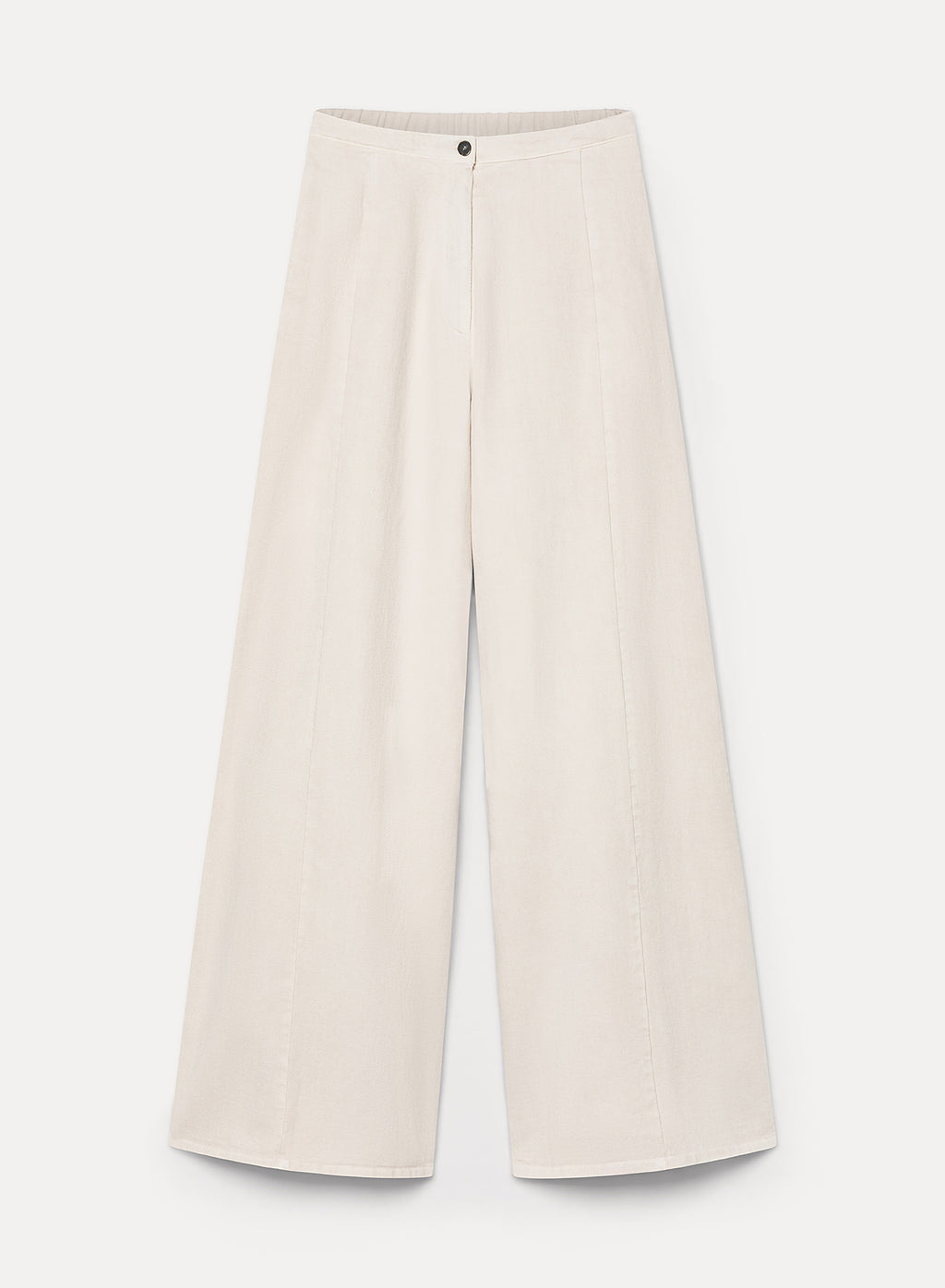 fluid cotton twill wide leg pants