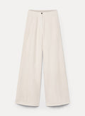 fluid cotton twill wide leg pants