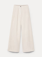 fluid cotton twill wide leg pants