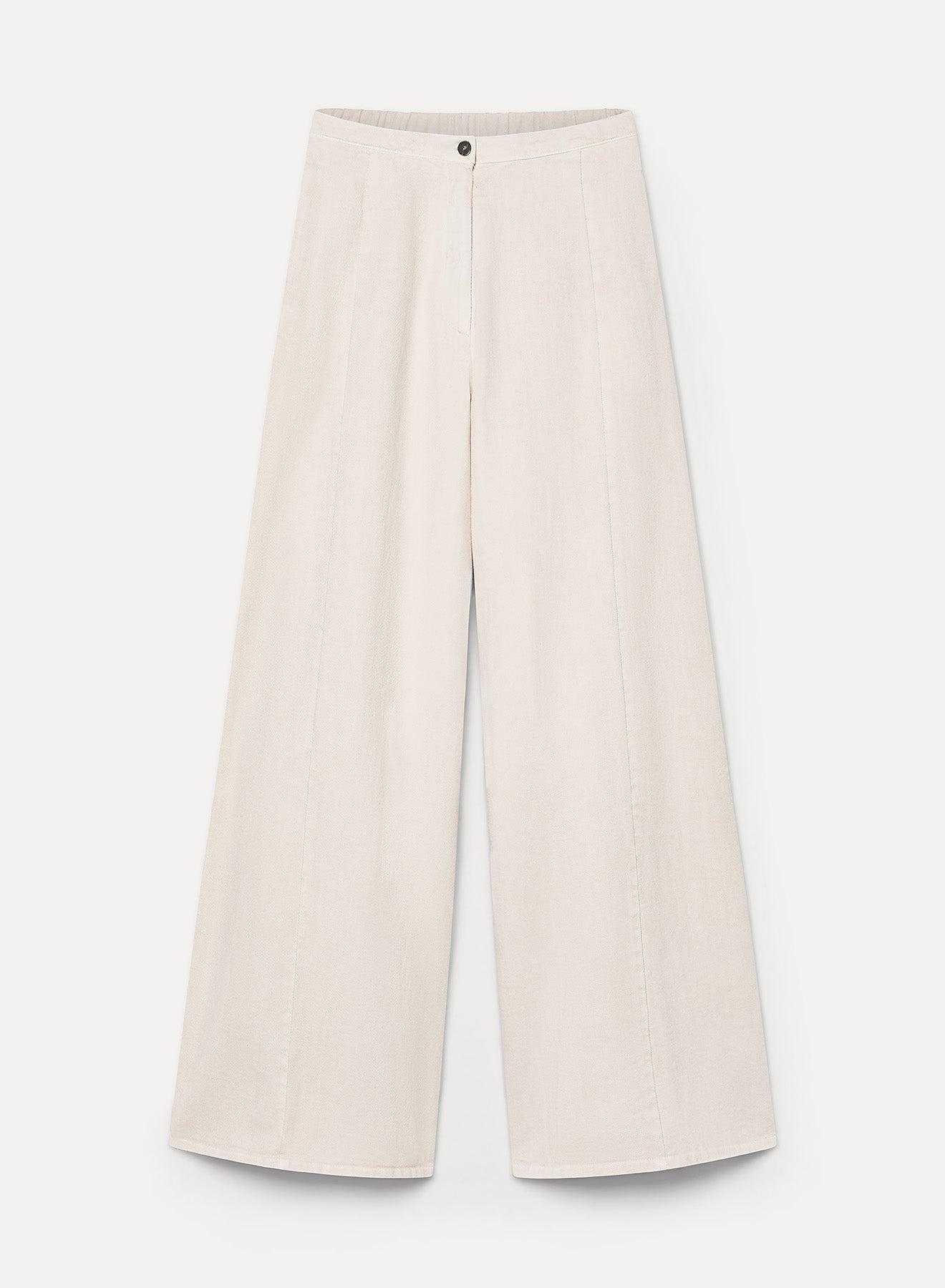 fluid cotton twill wide leg pants