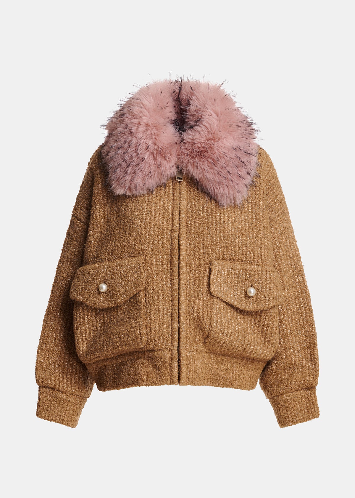 KANADA KNITTED JACKET WITH FUR