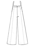 fluid cotton twill wide leg pants