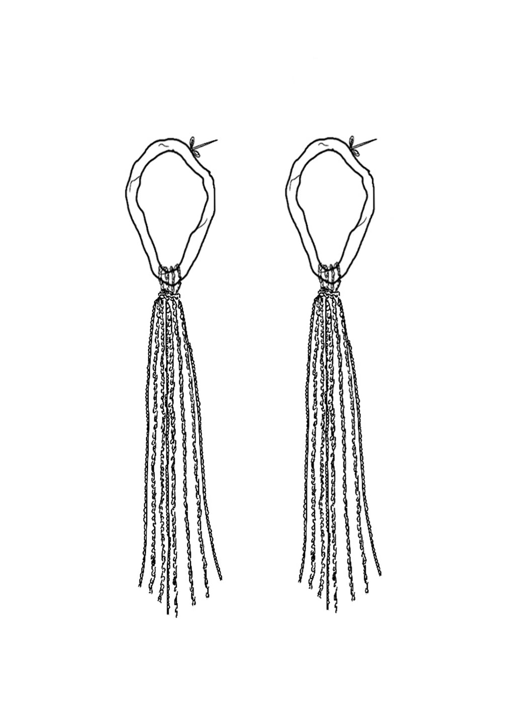 fringed sculpture earrings