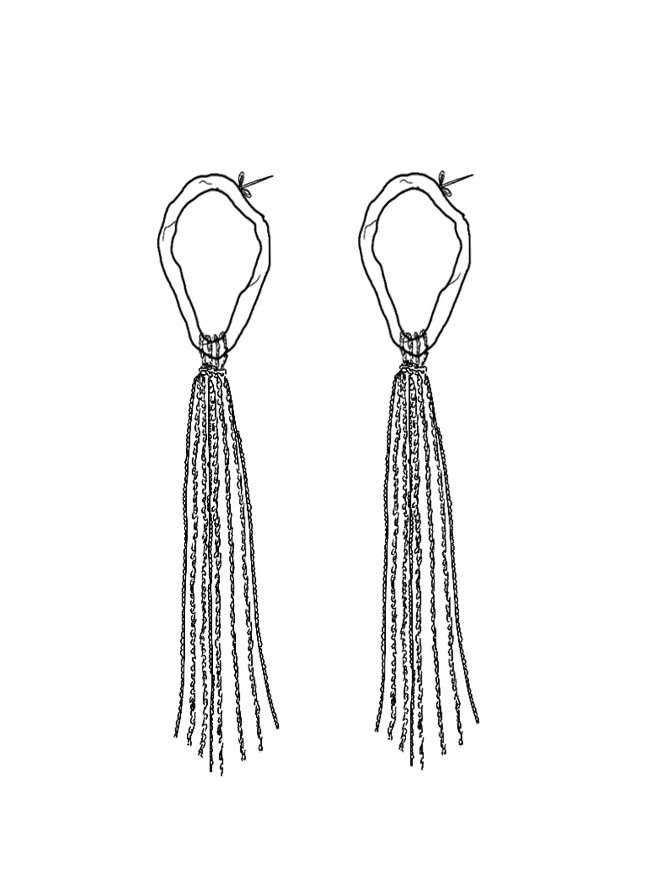 fringed sculpture earrings