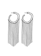 fringed hoop sculpture earrings