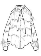 "nuages d'argent" chiffon silk bow-tie shirt