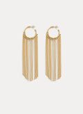 fringed hoop sculpture earrings