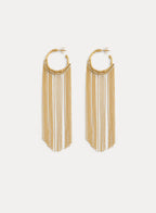 fringed hoop sculpture earrings