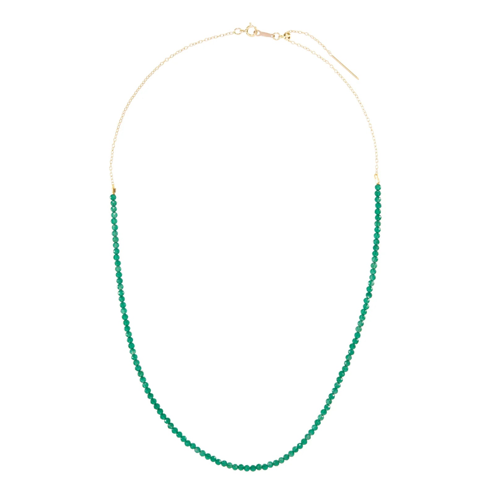 Kate Collins Tiny Gem Necklace Green Onyx