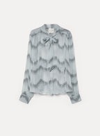 "nuages d'argent" chiffon silk bow-tie shirt